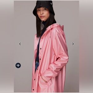 NWT RAINS Long Rain Jacket - Pink Sky Sizes S, L Unisex